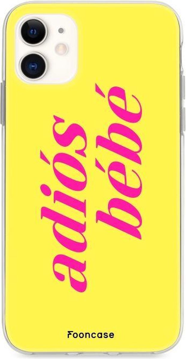 iPhone 11 hoesje TPU Soft Case - Back Cover - Adios Bebe / Geel & Roze