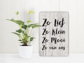 Zo Lief, Zo Klein, Zo Mooi, Zo Van Ons - Spreukenbordje