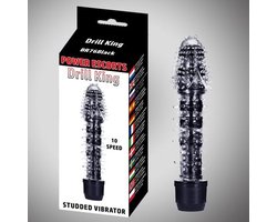 Power Escorts Drill King Vibrator - L 16.8 cm - D 3.8 cm - BR76 - Zwart