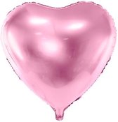 """Folie ballon Heart, 61cm, licht roze"""