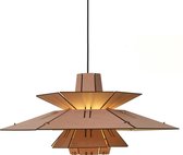 Van Tjalle en Jasper | PM5 hanglamp - Natural / Pink | MDF (hout) | Hout kleur / Roze | E27 fitting | Scandinavische stijl | Sfeervol licht | Schemerlamp | Uniek Dutch Design | Bou