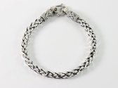 Gevlochten zilveren schakelarmband - 18.5 cm