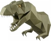Wizardi 3D papercraft - Tyrannosaurus - Papieren wandsculptuur - Groen - 60 cm