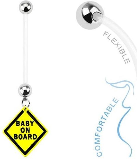 Fako Bijoux® - Zwangerschapspiercing - Baby on Board - Geel