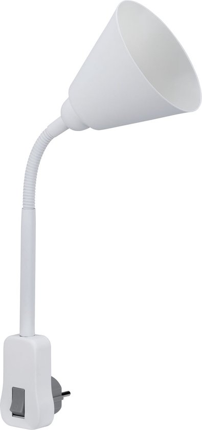 Paulmann stekkerlamp Junus - met flexibele arm - E14 - wit