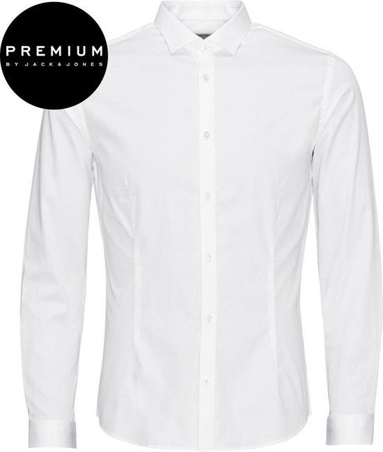 bol.com | Jack and Jones Premium Heren Overhemd Parma Wit Satijn Super Slim  Fit - S