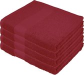 Senvi Fairtrade Badhanddoek - 50x100 cm – Bordeaux - 4 stuks