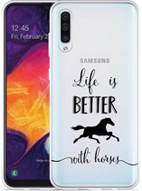 Galaxy A50 Hoesje Life is Better with Horses - Designed by Cazy