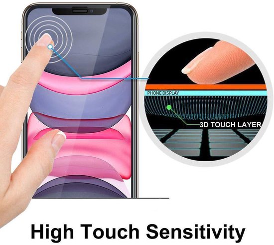 iPhone 11 Pro Max - Bookcase white - étui portefeuille + 2X Full Cover Tempered Glass écran en verre trempé