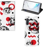 Mobiel BookCase Geschikt voor Samsung Galaxy Note 10 Skull Rood