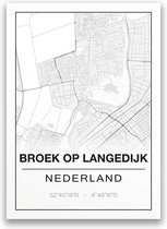 Poster/plattegrond BROEKOPLANGEDIJK - 30x40cm