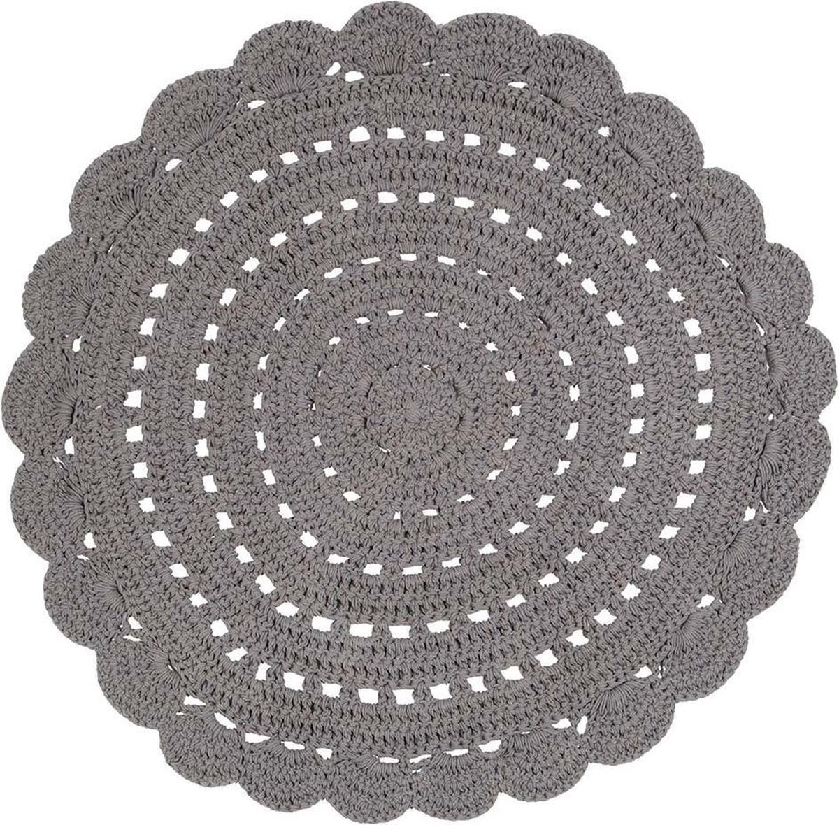 Nattiot - Alma Rond Vloerkleed/Tapijt Ø 120 cm - Grijs