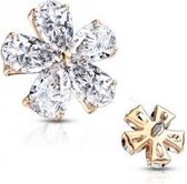 Dermal 5 flower top 14kt. 1.6mm