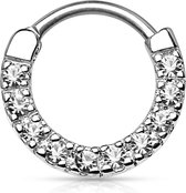 Jewelled Circle Zilver Clicker 1.2x8