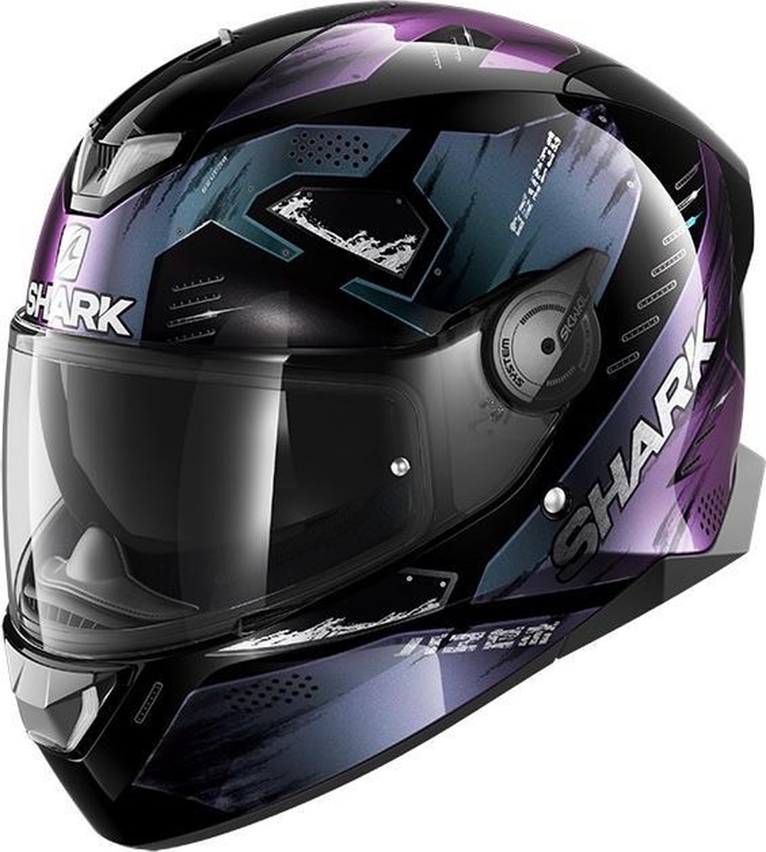 Shark Skwal 2 Venger Zwart Glitter Zwart KXK Integraalhelm - Motorhelm - Maat L