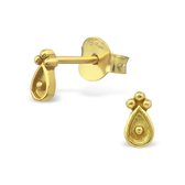 goudkleurige antieke oorstekers | ear studs antique | oorbellen dames zilver | Zilverana | sieraden vrouw