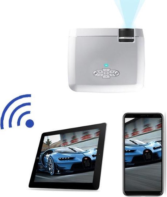 WiseGoods Premium Mini Beamer - LED Projector D40W - Full HD - Draadloze Sync Display Telefoon - Video Beamer - Voor Thuis