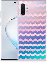 Geschikt voor Samsung Galaxy Note 10 Plus Hippe hoesjeWaves Roze