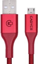 Cadyce Charge and Synch Cable Micro-USB Cadmium Braided 1M Red