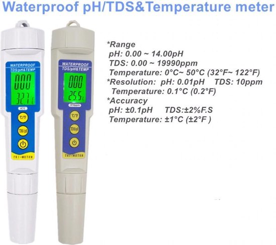 Professionele PH Meter Water Quality Tester TDS/PH/ Tester Temperatuur Meter pen Geleidbaarheid Water Kwaliteit Meting Gereedschap - New Age Devi