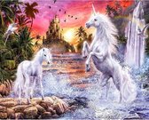 Unicorn Diamond Painting Fairy Tail 2 Eenhoorns in Droomlandschap Regenboog kleuren Diamond Painter. Complete set Bestaande uit Extra wax, Extra pennen,  2 Sorteerdozen  van ieder