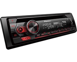 Pioneer DEH-S320BT Autoradio Enkel din Rood-CD Tuner-USB-Bluetooth - 4 x 50 W