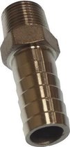 RVS Slang Adapter Male (schroefdraad 3/8'', slang: 15mm) per 2 stuks (GS30222)