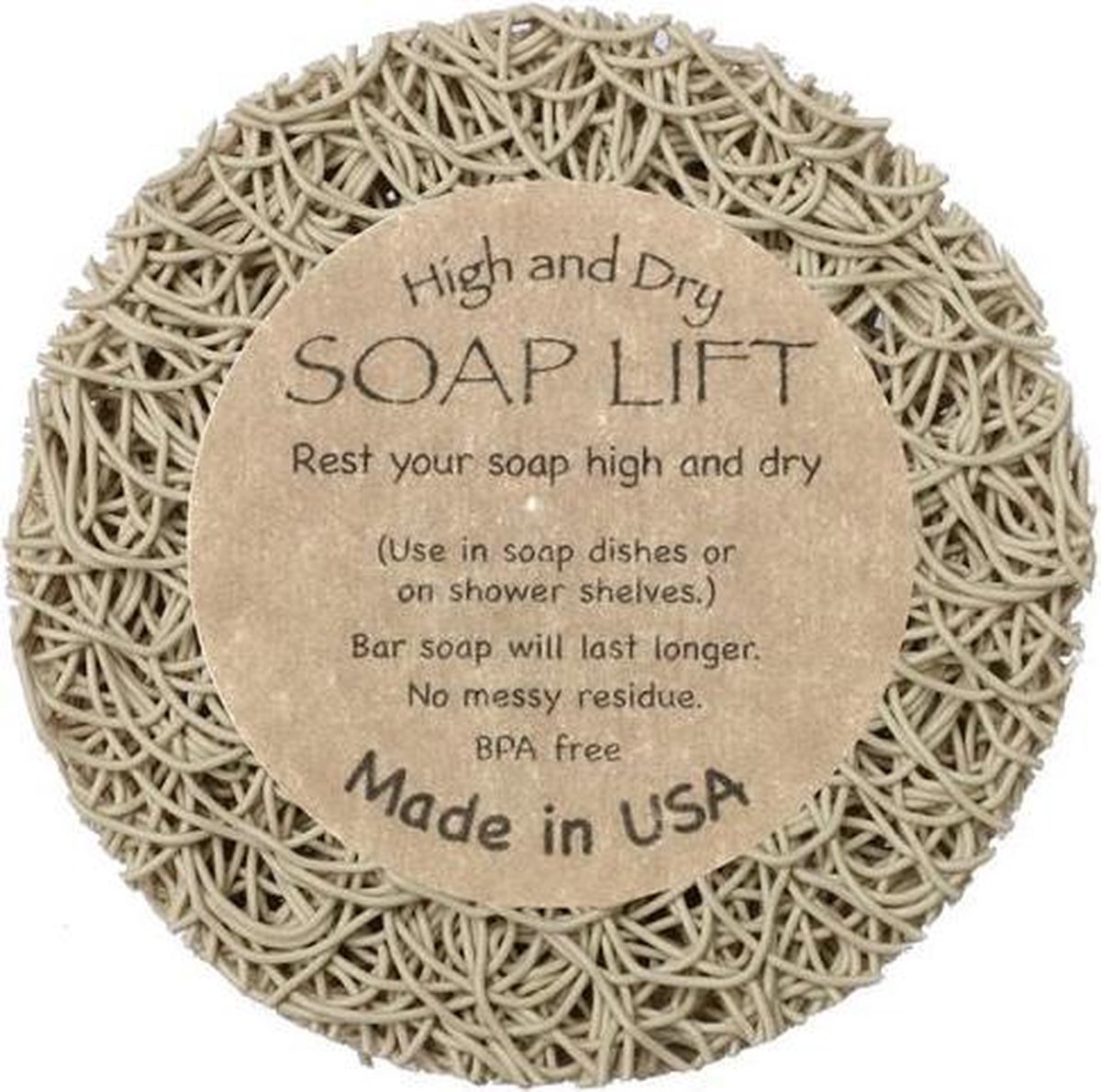 SoapLift, zeepbakje voor langer plezier van je zeep! - rond - beige