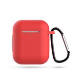 Siliconen Case Voor Apple AirPods  2 -  Hoesje Met Haak - Airpod Accessoire (Rood)