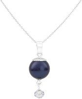 ARLIZI 1779 Ketting Parel Swarovski Kristal Blauw - Sterling Zilver - 43 cm