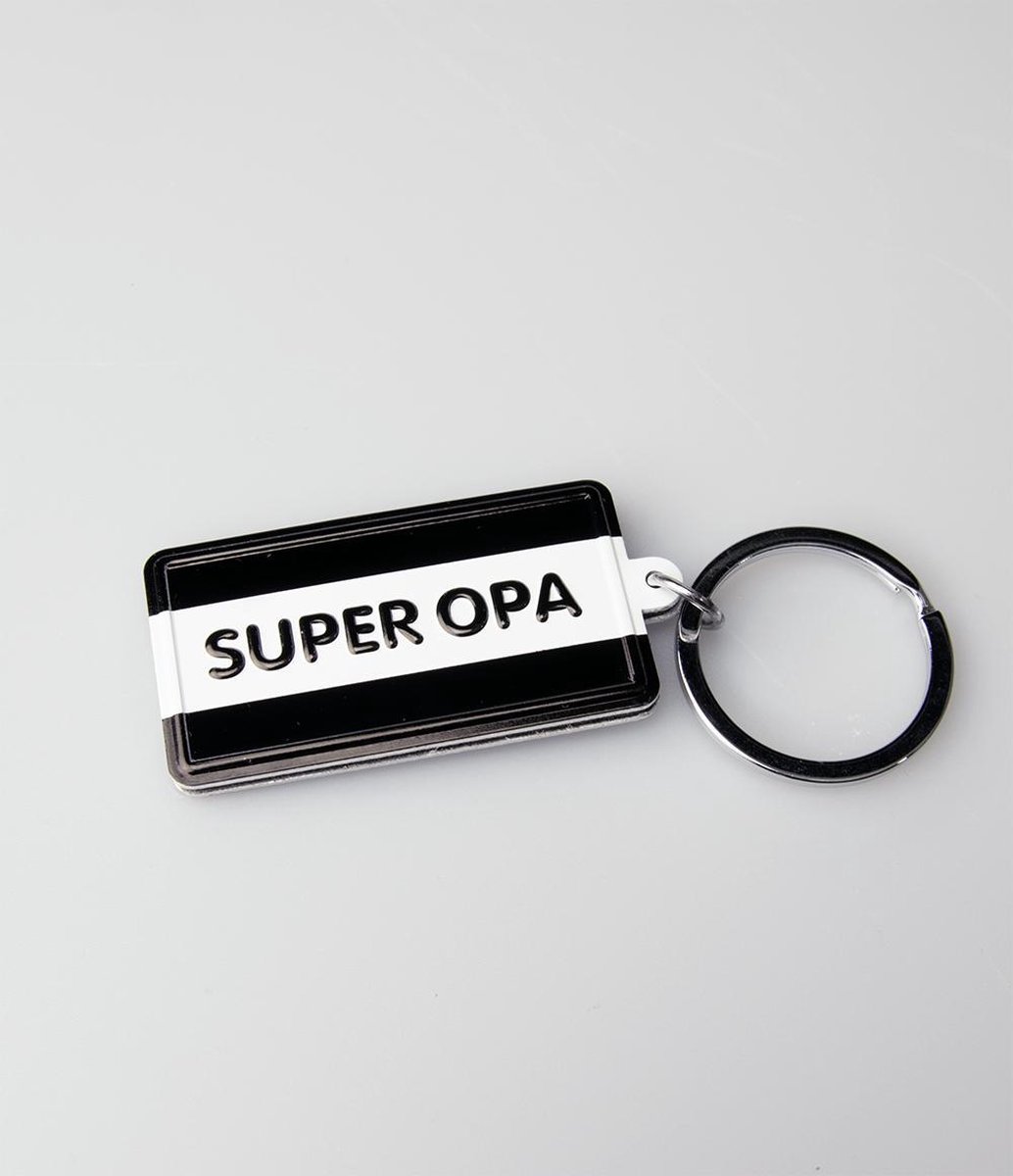 Paper Dreams Sleutelhanger Super Oma 13,5 X 4,5 Cm Zwart/wit