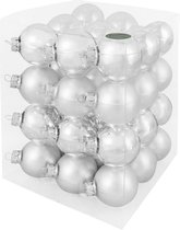 Decosy Glas Kerstballen - 6cm - Box 36 Stuks - Silver Combi