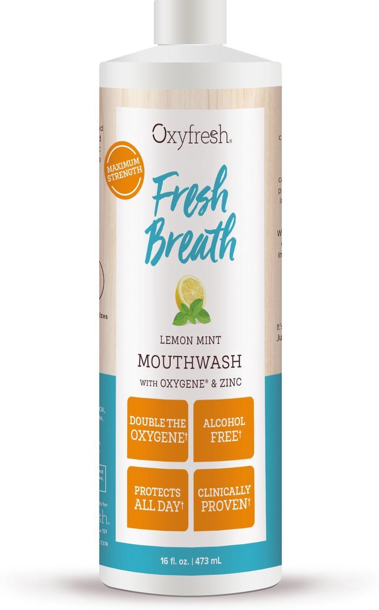 Oxyfresh Power Rinse Mondwater - Lemon-Mint - 473 ml - Oxyfresh