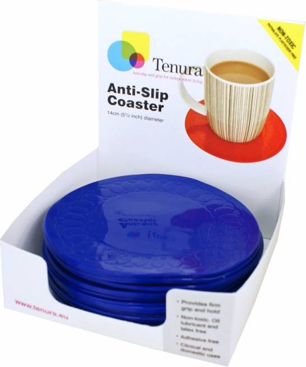 Goedkoopste Anti-slip matten rond - rood 14 cm display 25 st - Able2