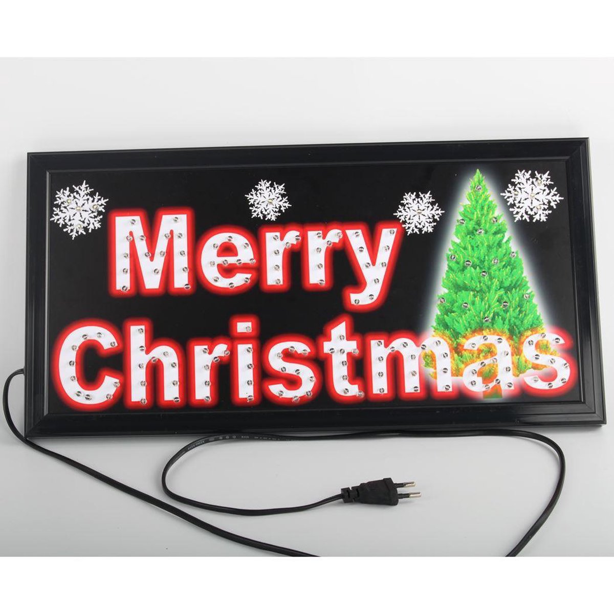 Kersthuisjebestellen.nl LED Lichtbord - Merry Christmas - 48x25x2