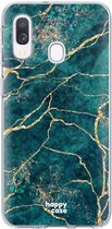 HappyCase Samsung Galaxy A40 Flexible TPU Case Aqua Marble Print