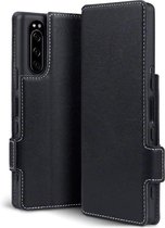 Sony Xperia 5 hoesje - MobyDefend slim-fit extra dunne bookcase - Zwart - GSM Hoesje - Telefoonhoesje Geschikt Voor: Sony Xperia 5