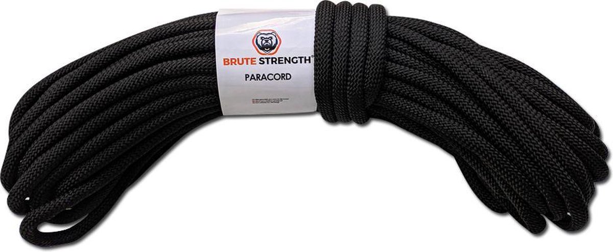 Paracord - Touw - 6 mm - 30 meter - Zwart - 400 kg trekkracht