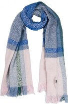 Dielay - Zachte Sjaal met Ruit - 190x67 cm - Donkerblauw en Roze