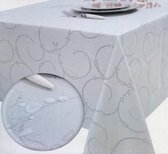 Luxe Stoffen Tafellaken - Tafelkleed - Tafelzeil - Hoogwaardig - Ovaal - All Over Ecru -Wit - 150 x 240 cm