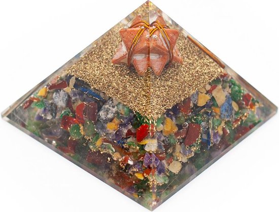 Orgone Pyramid Chakra Jasper avec Jasper Merkaba