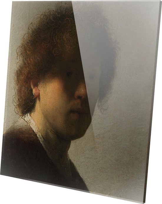 Zelfportret van Rembrandt | Rembrandt van Rijn  | Plexiglas | Wanddecoratie | 40CM x 40CM | Schilderij | Oude meesters | Foto op plexiglas