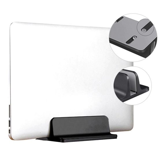 Quvio laptopstandaard - Verticale standaard - In breedte verstelbaar - Aluminium