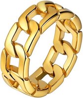 Edelstaal heren ring Cuban Link Goudkleurig-20mm