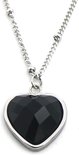 Ketting Hart met Edelsteen - Zwarte Onyx - RVS - Lengte verstelbaar 40-45 cm - Zilverkleurig - Dielay Ketting Hart met Edelsteen - Zwarte Onyx - RVS - Lengte verstelbaar 40-45 cm - Zilverkleurig - Dielay