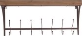 Wandrek met hangers - kapstok - metaal / hout - 73,5 x 15 x 34 cm