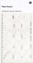 Sjabloon liniaal geometrische vormen transparant kunststof 20 x 12,5 cm - Linialen - Kantoor/Home office benodigdheden