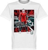 Ronaldo Portugal Comic T-Shirt - Wit - L