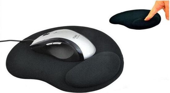 Tapis de souris ergonomique en gel confortable avec repose-poignets -  antidérapant - noir