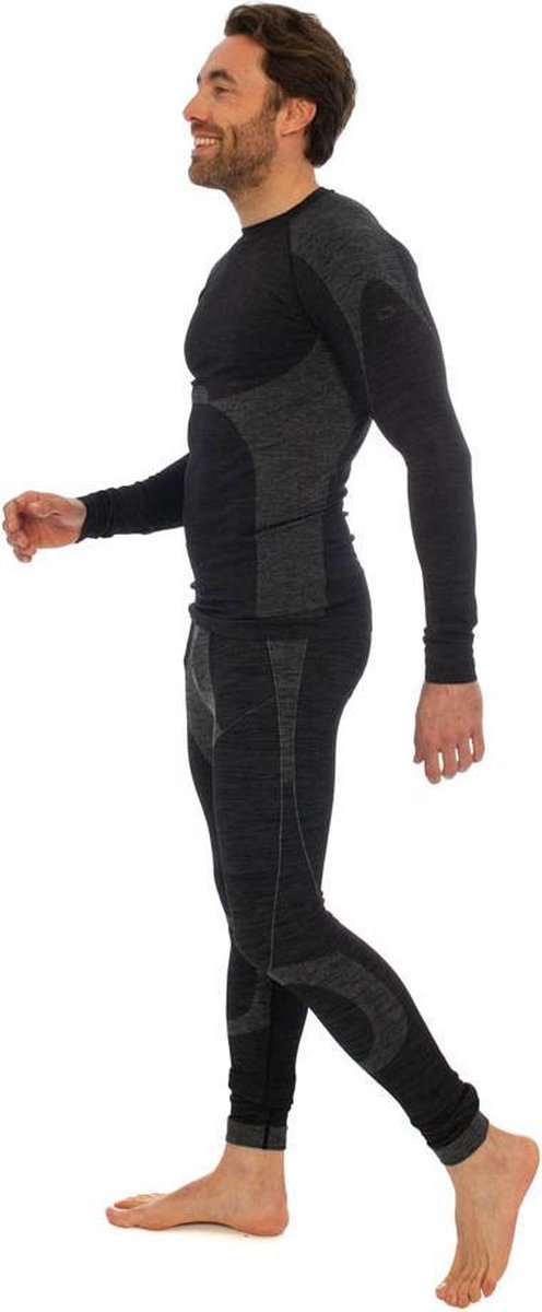 Heatkeeper Heren Thermo Shirt - Zwart Melange, 2XL - Zwart Melange - 2XL — afbeelding 5
